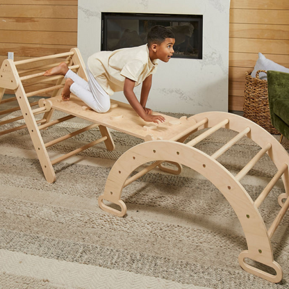 Pikler Wooden Rockwall & Slide Ramp