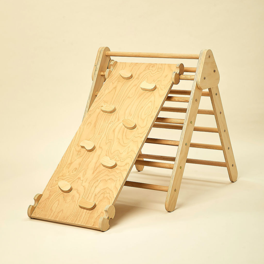 Pikler Wooden Rockwall & Slide Ramp