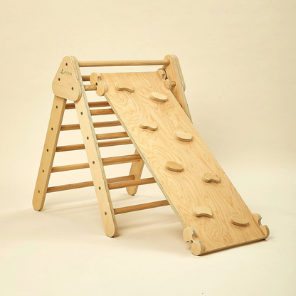 Pikler Wooden Rockwall & Slide Ramp