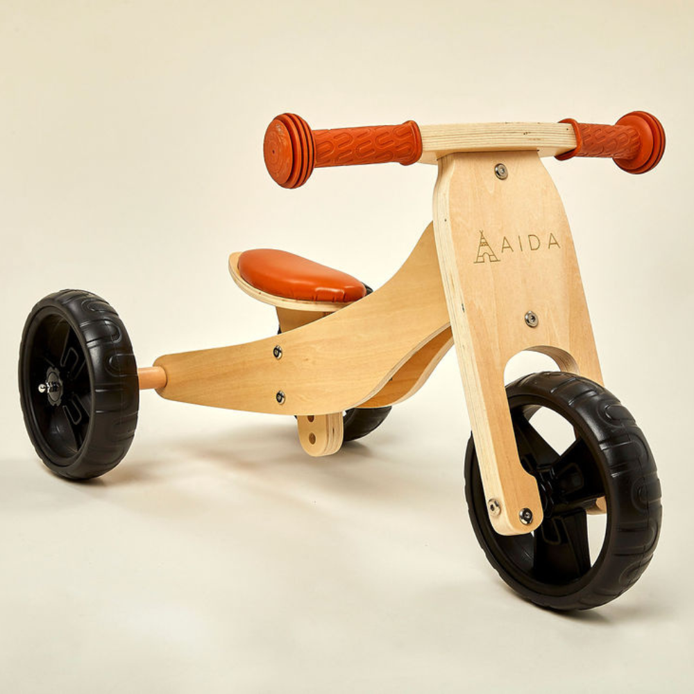 2-in-1 Mini Wooden Balance Bike