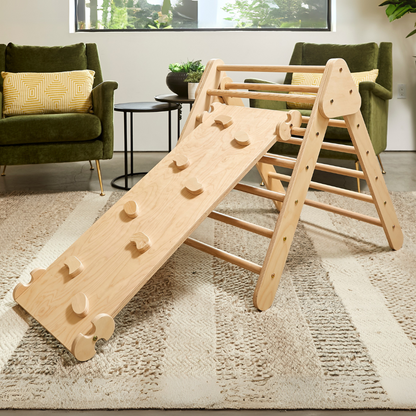 Pikler Wooden Rockwall & Slide Ramp