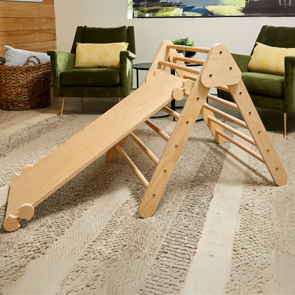 Pikler Wooden Rockwall & Slide Ramp
