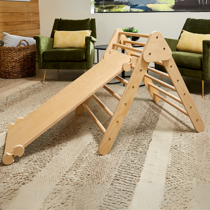 Pikler Wooden Rockwall & Slide Ramp