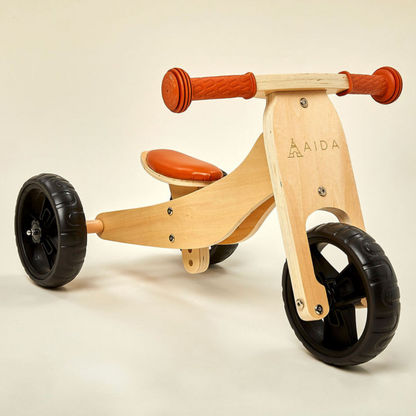 2-in-1 Mini Wooden Balance Bike