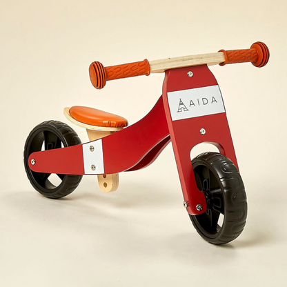 2-in-1 Mini Wooden Balance Bike