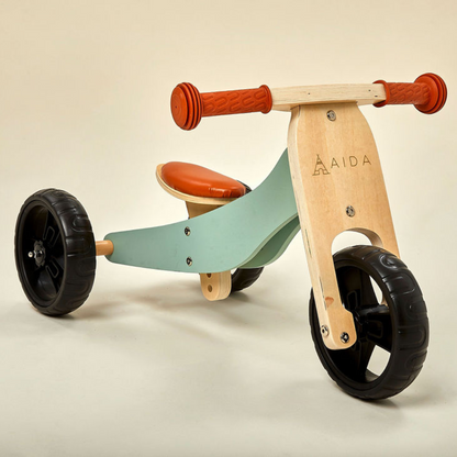 2-in-1 Mini Wooden Balance Bike